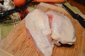 Bone-in, Skin-on Chicken Breasts ($8.49/lb.)